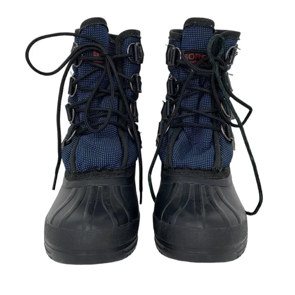 Sorel Snow Boot Lace Up Shoe Blue Black Size 6